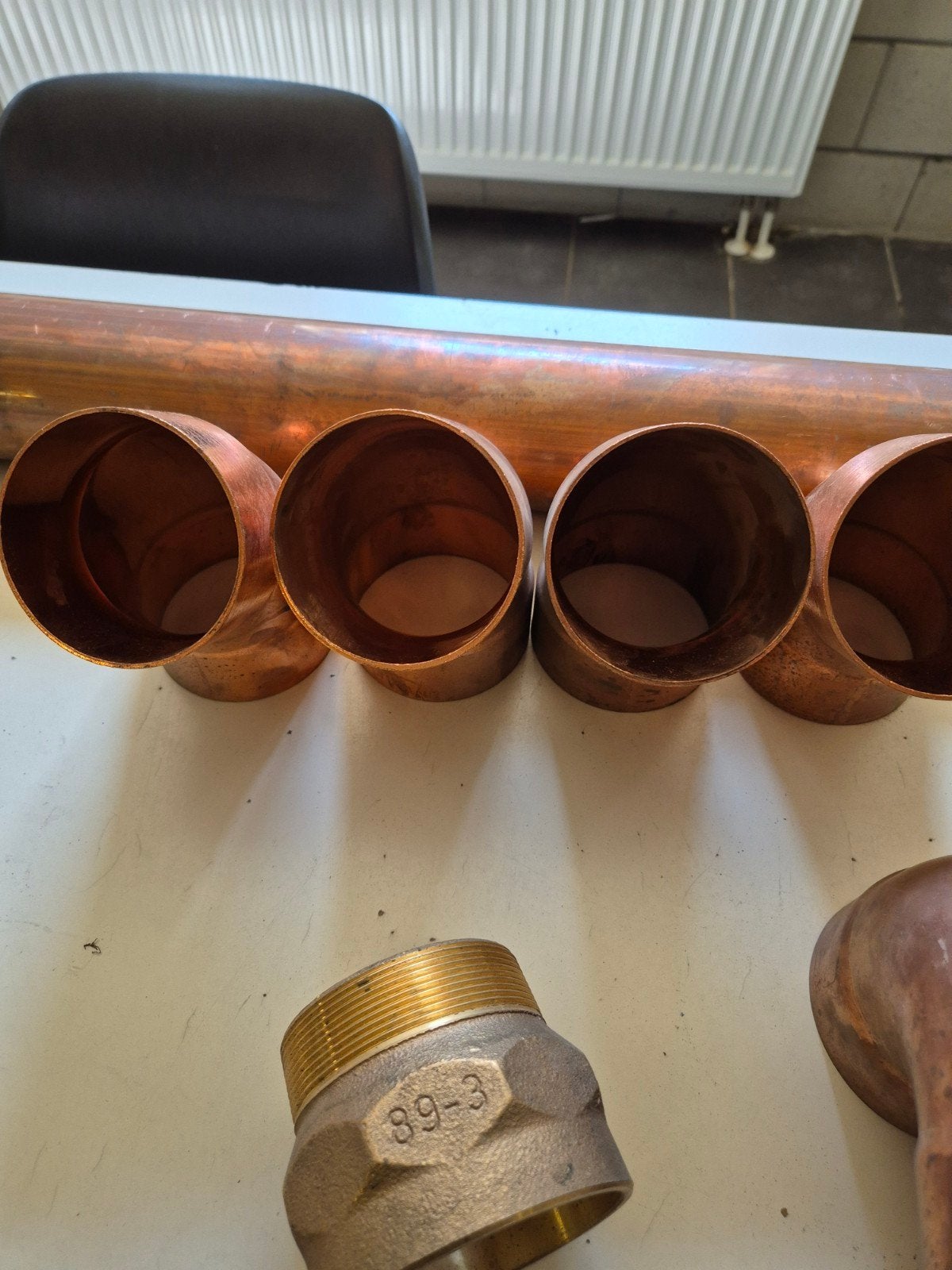 Te koop koper 89 mm, Doe-het-zelf en Verbouw, Buizen en Afvoer, Gebruikt, Ophalen of Verzenden, Minder dan 2 meter, 80 mm of meer