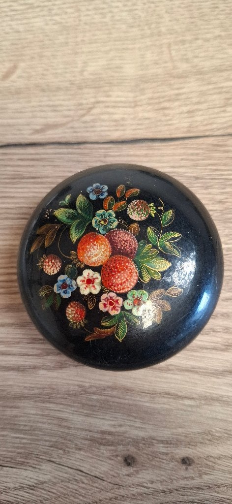 Vintage Russisch Lakdoosje Handgeschilderd, Ophalen of Verzenden