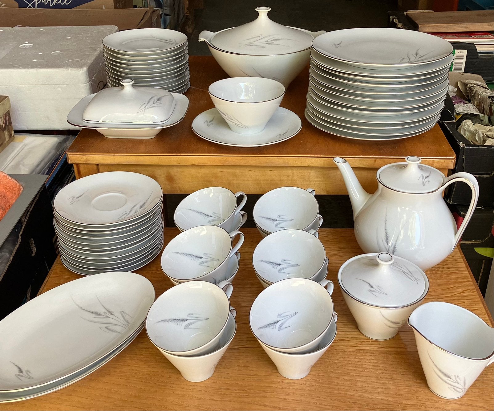 78-delig Haviland Bavaria ‘Silver wheat’ compleet servies, Antiek en Kunst, Ophalen