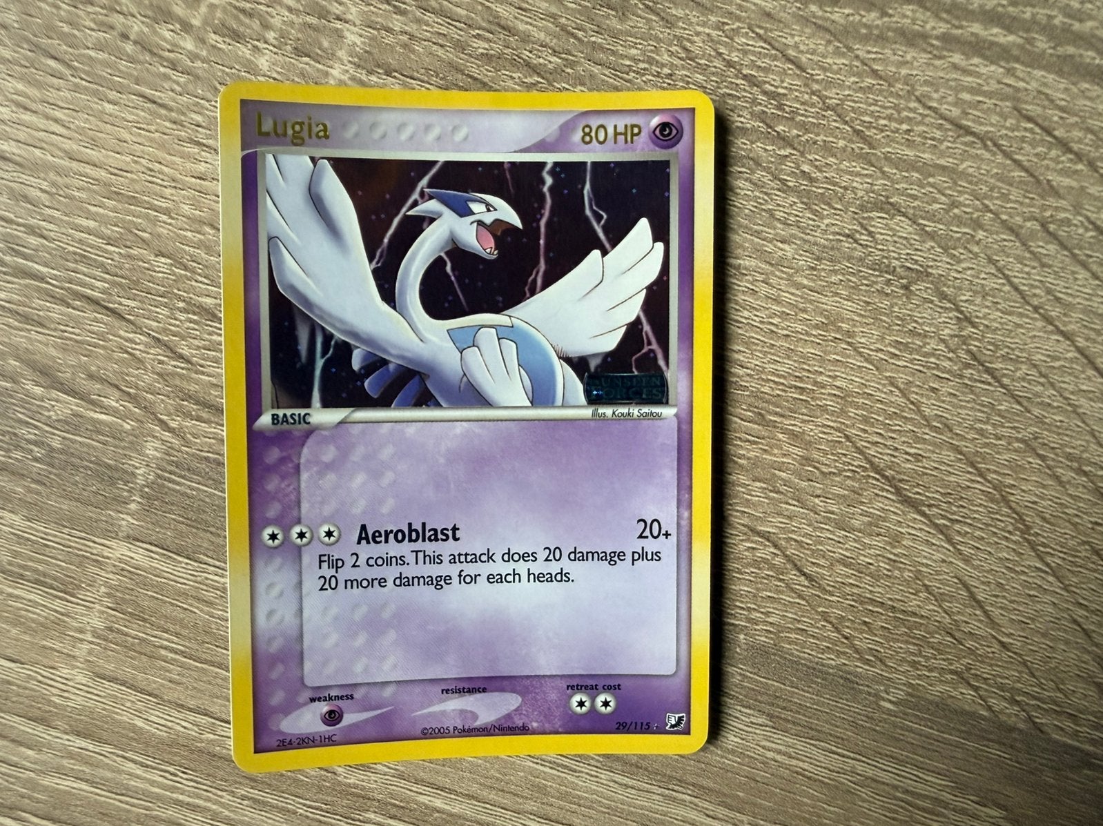 Lugia - Reverse holo stamped Unseen forces, Ophalen of Verzenden, Losse kaart