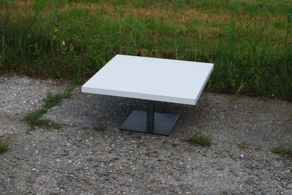 Artifort salontafel jaren '60 - wit formica, metalen voet, Ophalen, Gebruikt, Vintage, Mid-century modern, 50 tot 100 cm