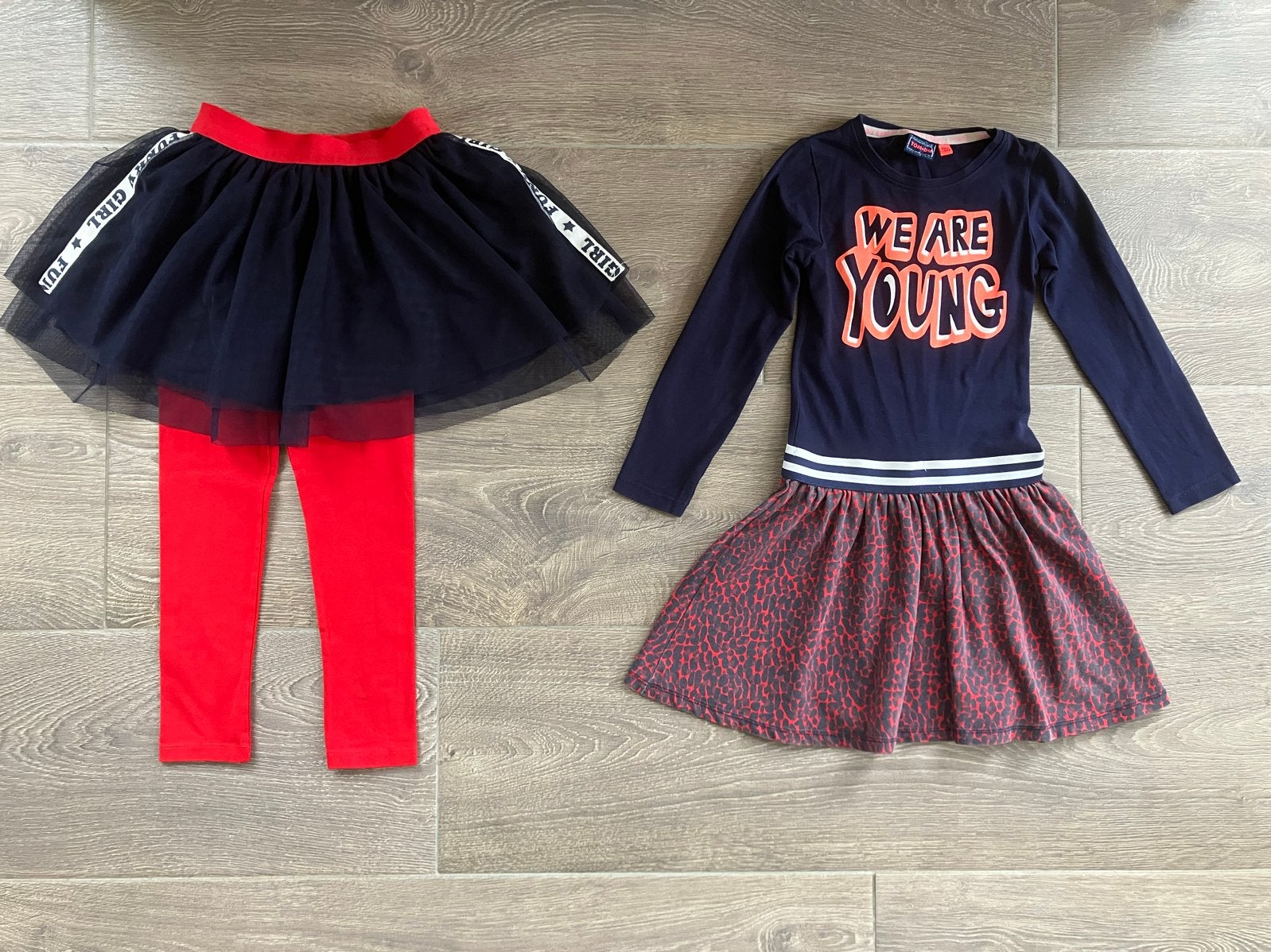 Tom Du jurk en rok met legging 116 122, Ophalen of Verzenden, Gebruikt, Meisje, Jurk of Rok