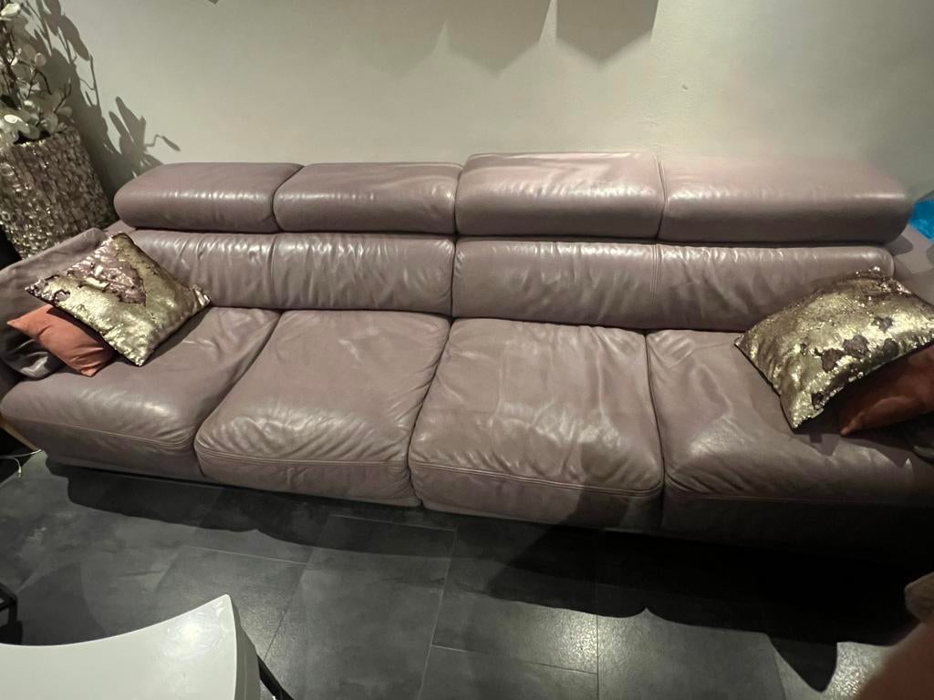 Bankstel, Gebruikt, 100 tot 125 cm, Leer, Ophalen of Verzenden