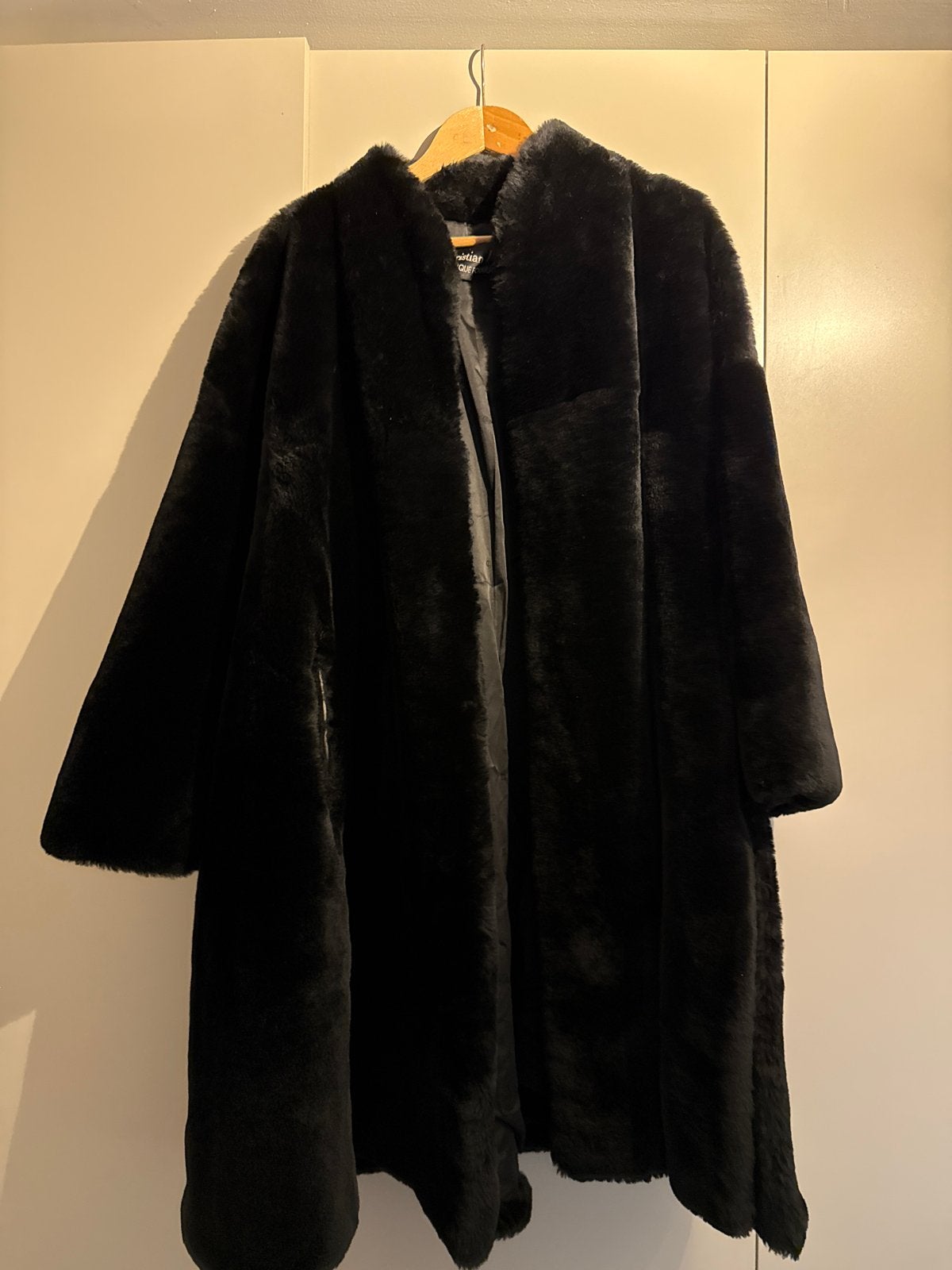 Vintage Christian Dior Bontjas - Zwart, Ophalen of Verzenden, Gedragen, Maat 38/40 (M), Zwart