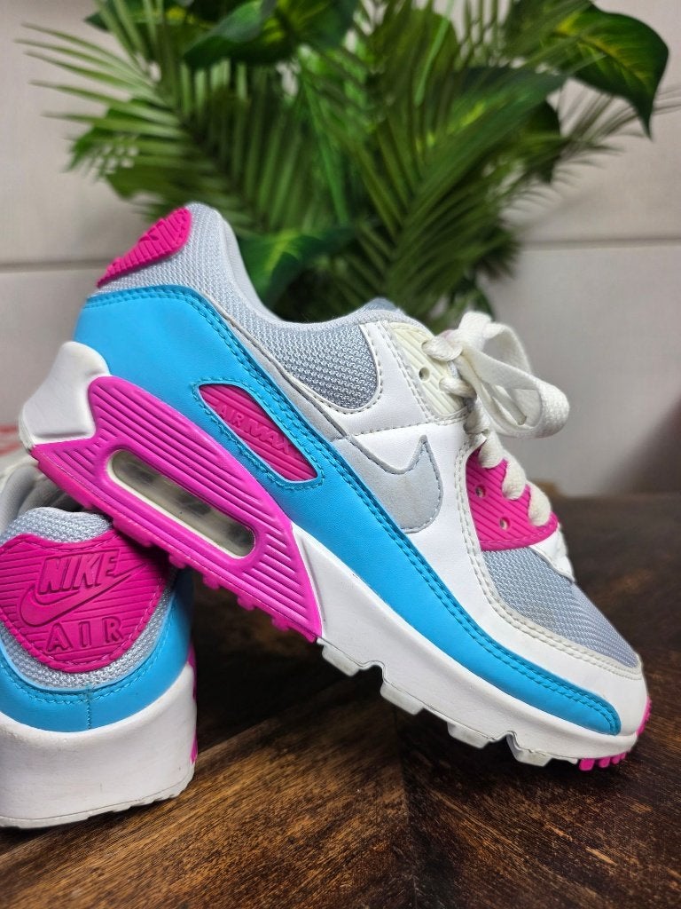 Nike Air Max 90 White Vivid Pink Light Blue Fury | maat 36,5, Nike, Ophalen of Verzenden, Nike, Nike