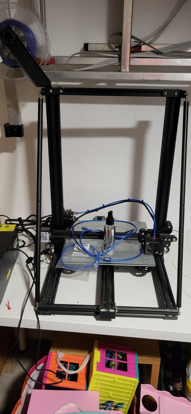 Shenzhen creality 3d printer met blauw filament, Computers en Software, Ophalen, Gebruikt