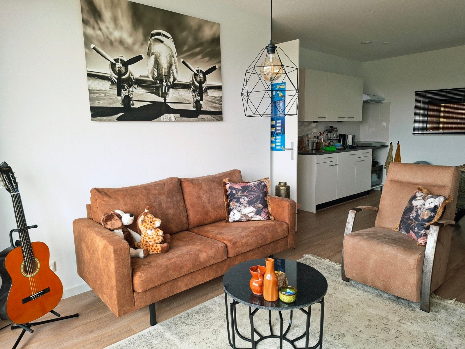 Te koop: Cognac Suède Bankstel, Huis en Inrichting, Banken | Bankstellen, 150 tot 200 cm, Tweepersoons, 75 tot 100 cm, Ophalen of Verzenden