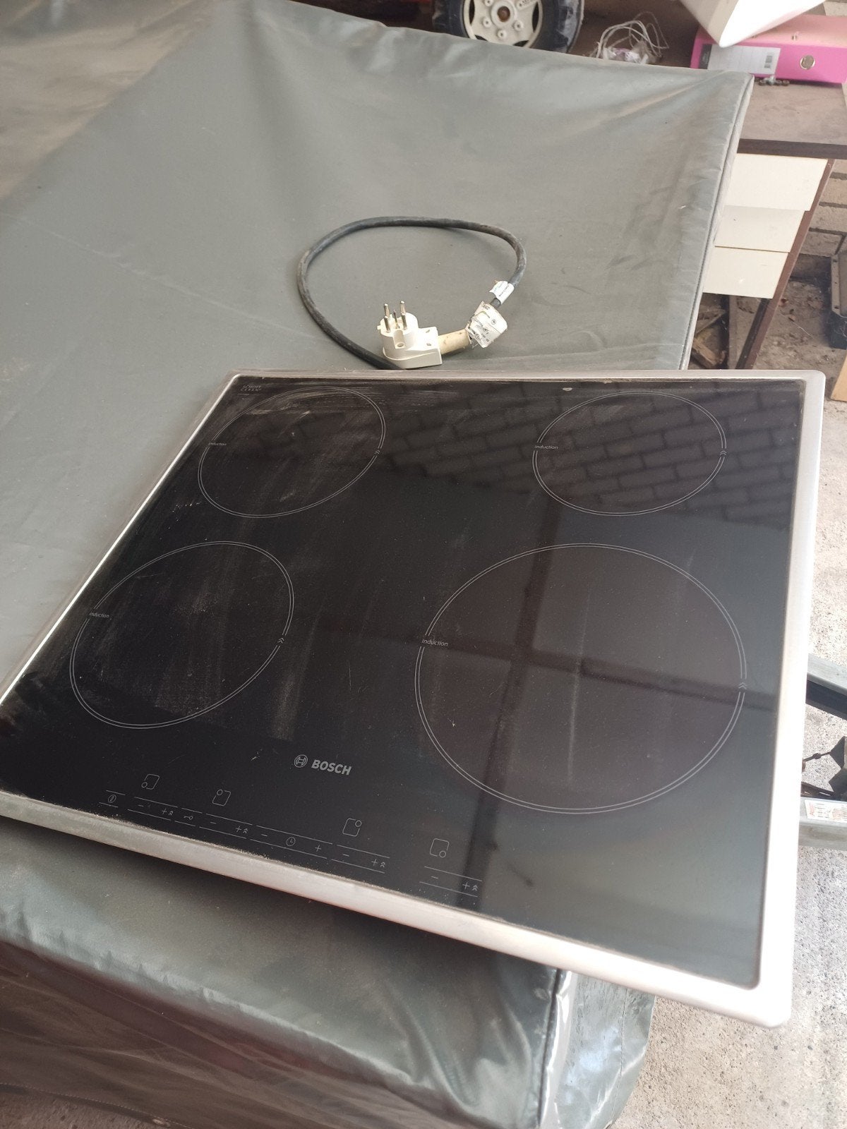 Bosch Inductie Kookplaat 4 Pits - Inbouw 48,5x55,5 cm, Witgoed en Apparatuur, Kookplaten, Ophalen, Gebruikt, 4 kookzones, Inbouw