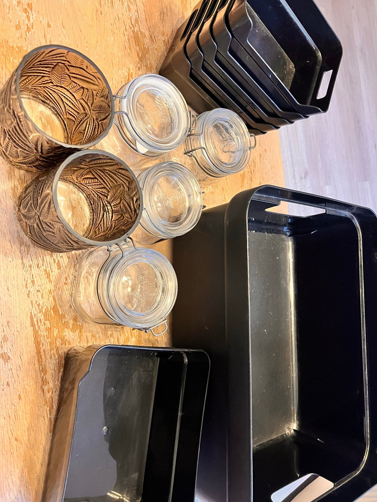 Keukenorganizers, voorraadpotten en glazen, Ophalen, Overige merken, Glas, Gebruikt