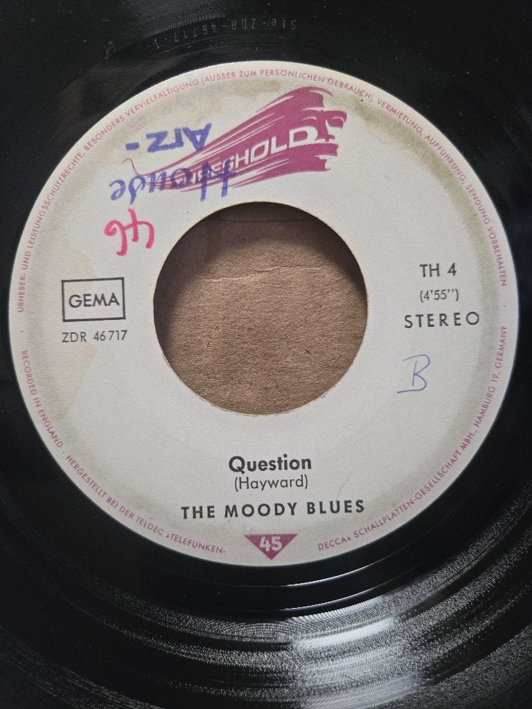 Moody blues - Question, Beschermende buitenhoes, Ophalen of Verzenden, Gebruikt, Pop