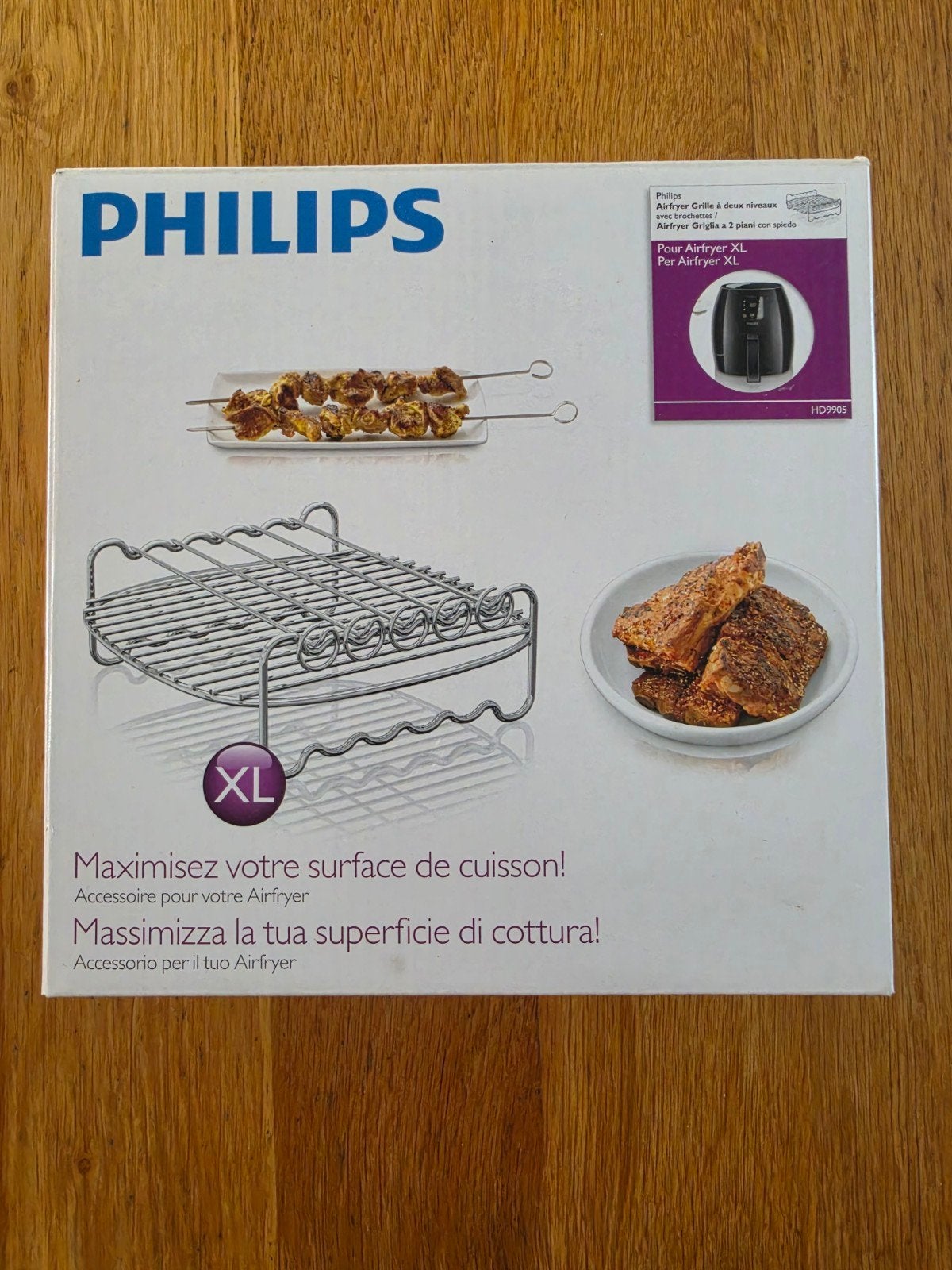 Philips Airfryer XL Grillrek nieuw met Spiesjes HD9905, Ophalen, Nieuw