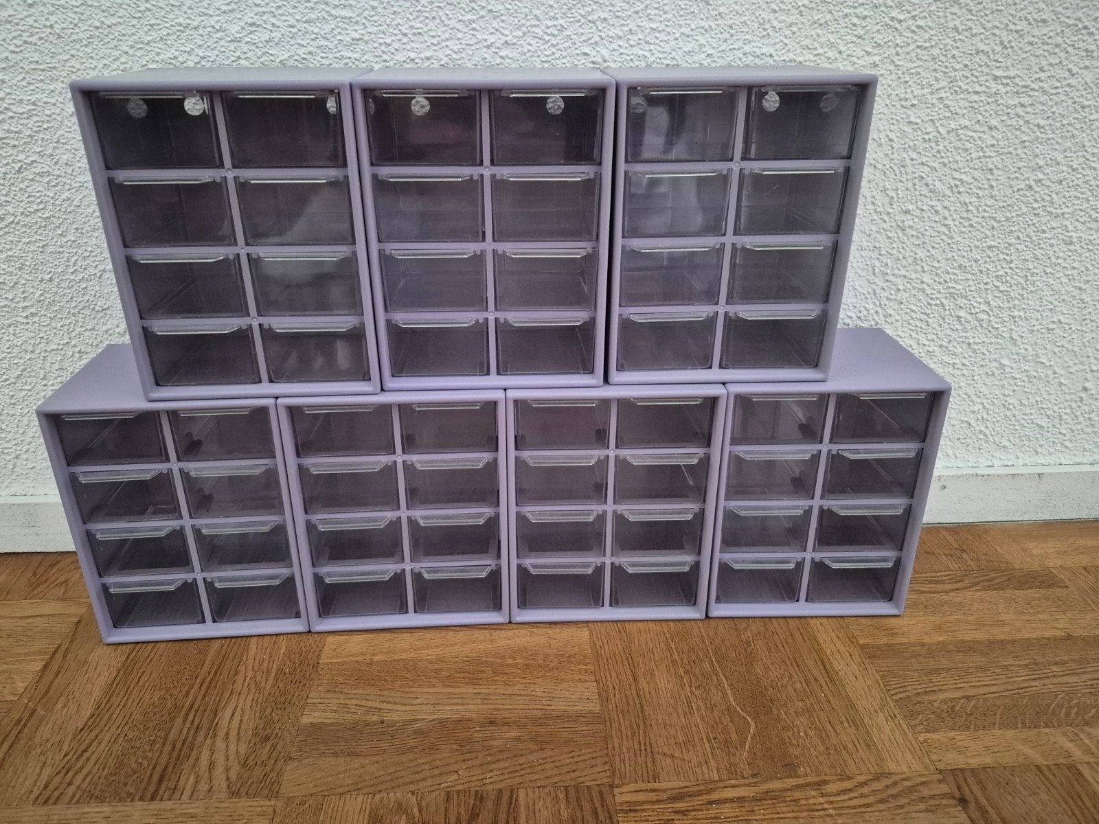Lila mini ladekastje met 8 lades: ideaal voor kleine spullen, Ophalen, Gebruikt