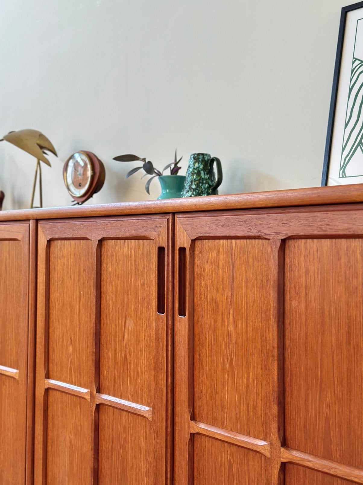 Vintage Deens design XXL sideboard teak hout jaren 50/60/70, Ophalen, Met deur(en), Teakhout, 200 cm of meer