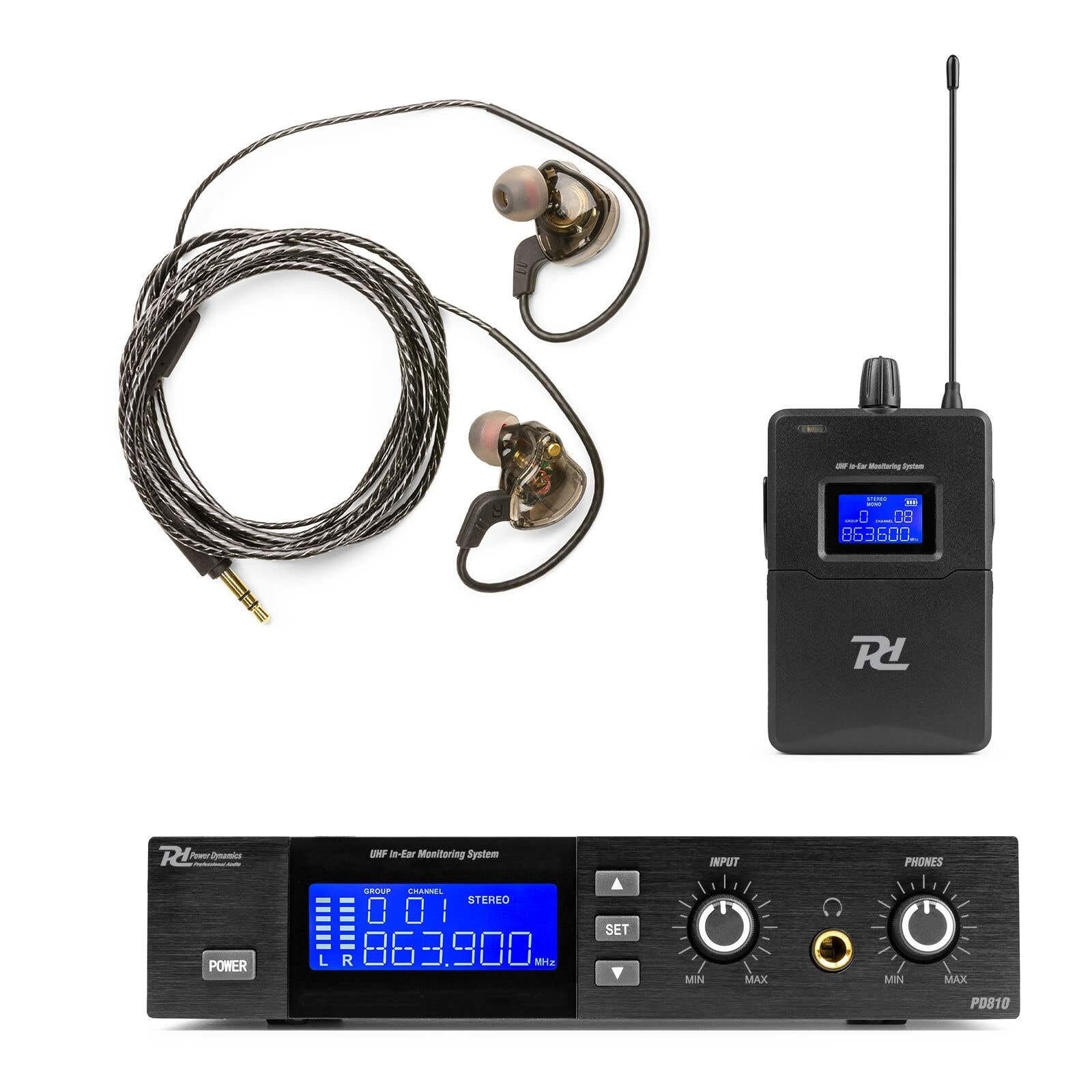 Power Dynamics PD810 - UHF Draadloos In Ear Monitorsysteem, Ophalen of Verzenden, Zo goed als nieuw, Minder dan 500 watt, Monitor(versterker)