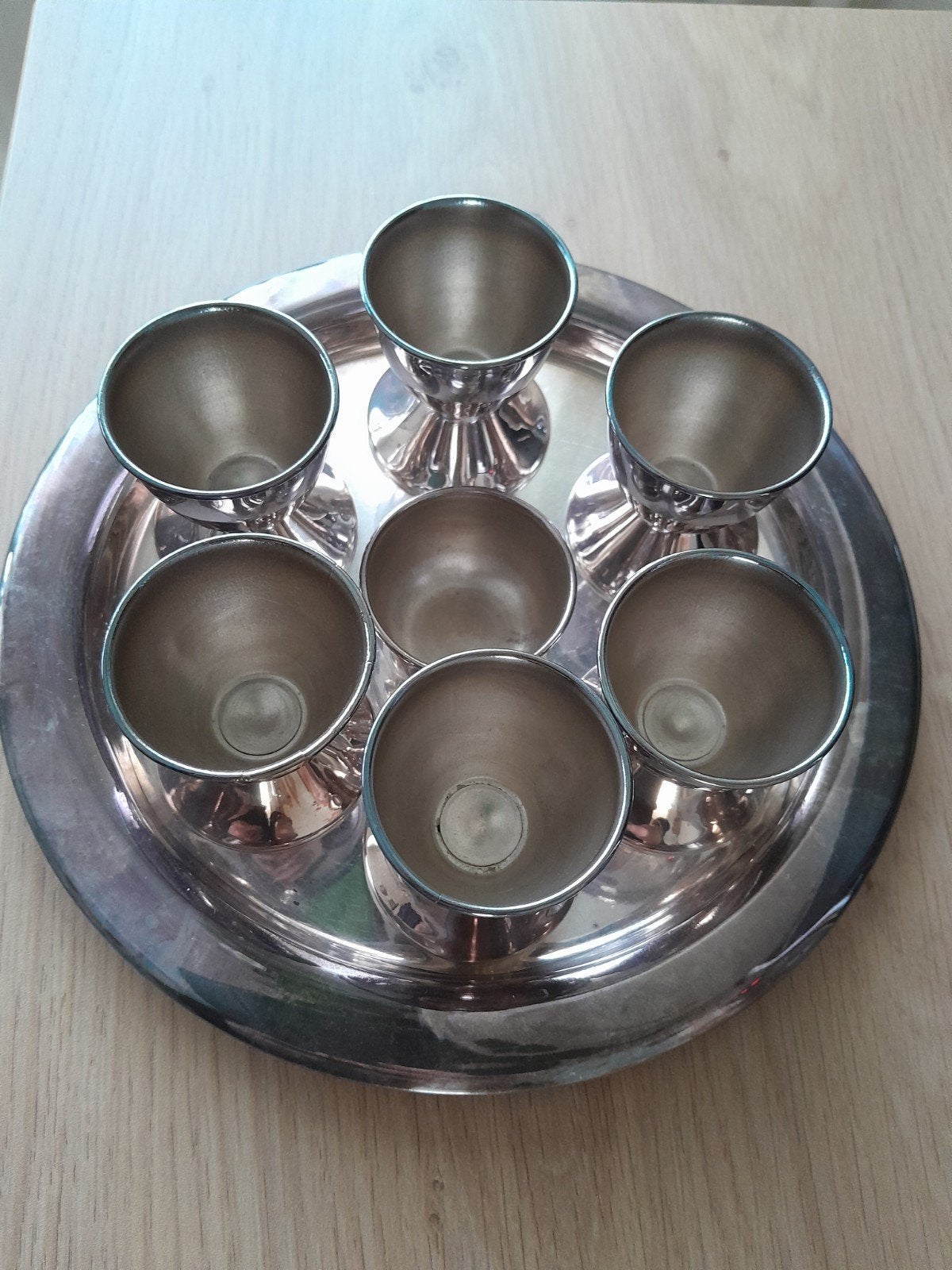 zwaar verzilverde eierset, Ophalen of Verzenden, Zilver