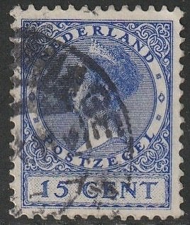 Nederland 1926 186A Wilhelmina 15c, Gest, Postzegels en Munten, Postzegels | Nederland, Ophalen of Verzenden, T/m 1940, Gestempeld