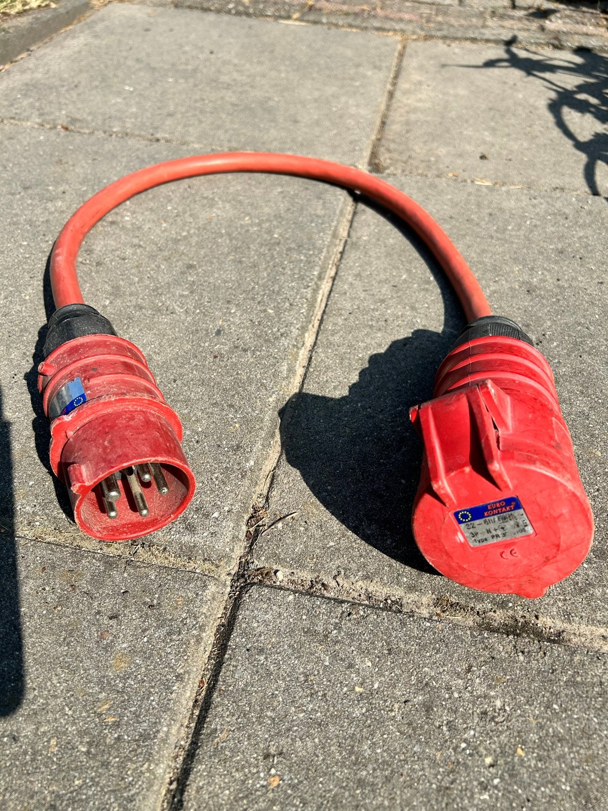 Verloopsnoer 380V - Krachtstroom, Ophalen of Verzenden, Gebruikt, Overige merken, Kabel of Snoer
