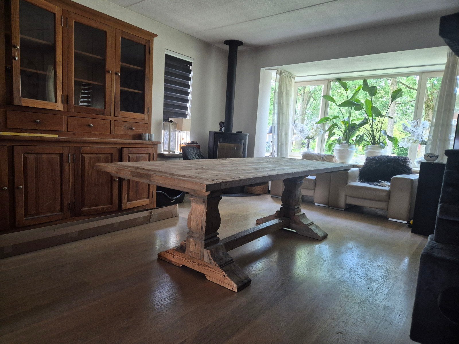 Kloostertafel/ eetkamertafel /old barnwood, Huis en Inrichting, Ophalen of Verzenden, Rechthoekig, 200 cm of meer, 50 tot 100 cm