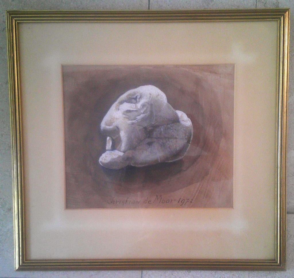 (Portret dier) in een steen 1972- Christian de Moor 1899-'81, Ophalen of Verzenden