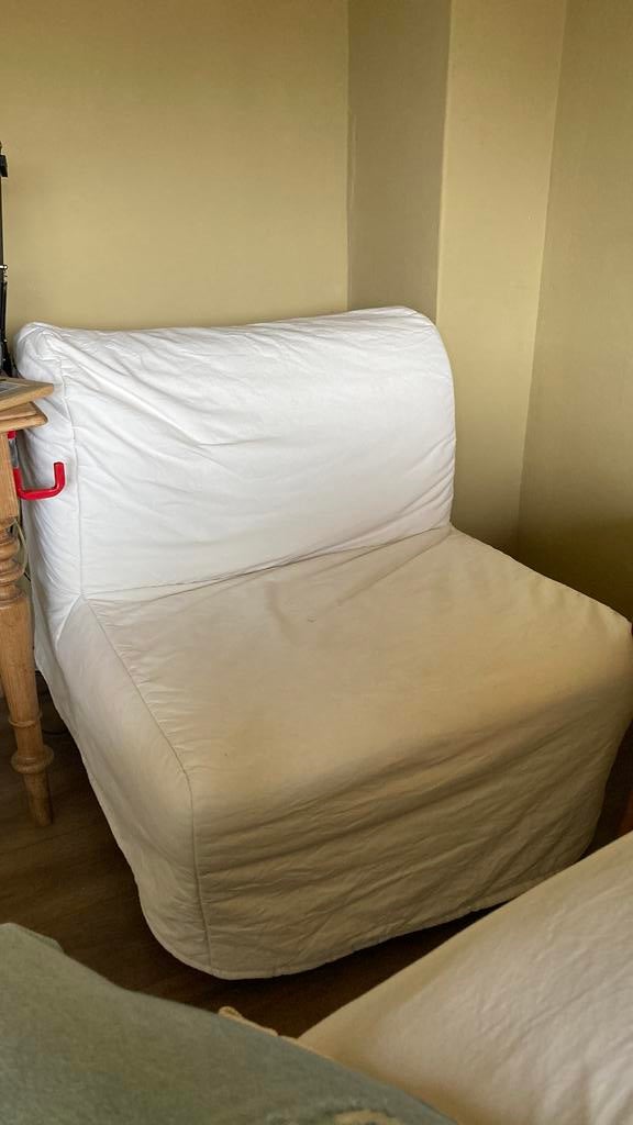 Slaapfauteuil IKEA Lycksele Lovas beige, Ophalen, Gebruikt, Eenpersoons, Beige