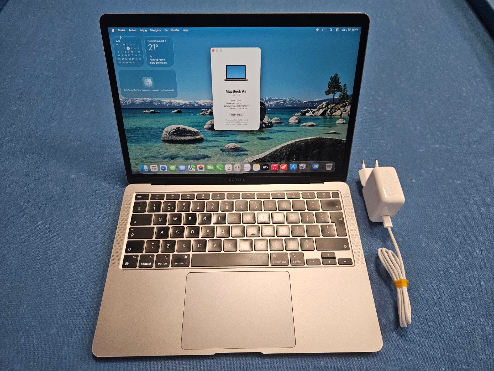 Zeer nette Macbook Air M1 2020 13.3" 8/256GB - 2 beschikbaar, Computers en Software, Apple Macbooks, 256 GB, Qwerty, 8 GB, 13 inch