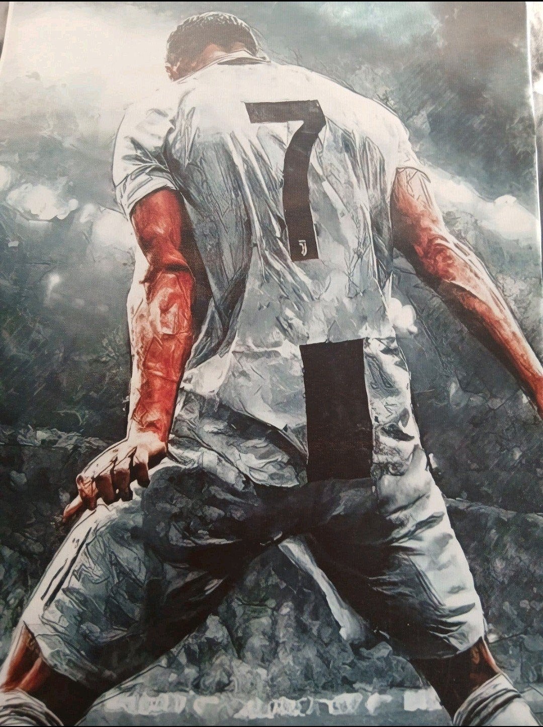 Prachtige poster van voetbalicoon Cristiano Ronaldo, Rechthoekig Staand, Ophalen of Verzenden, Zo goed als nieuw, Sport