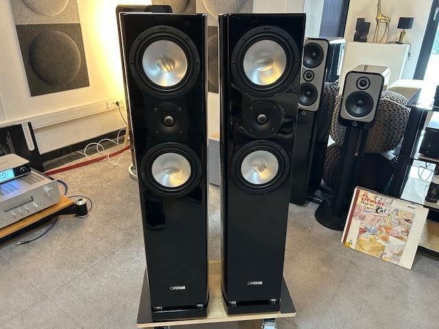 CANTON 870DC zwart hoogglans, Audio, Tv en Foto, Luidsprekers, Gebruikt, 120 watt of meer, Front, Rear of Stereo speakers, Ophalen