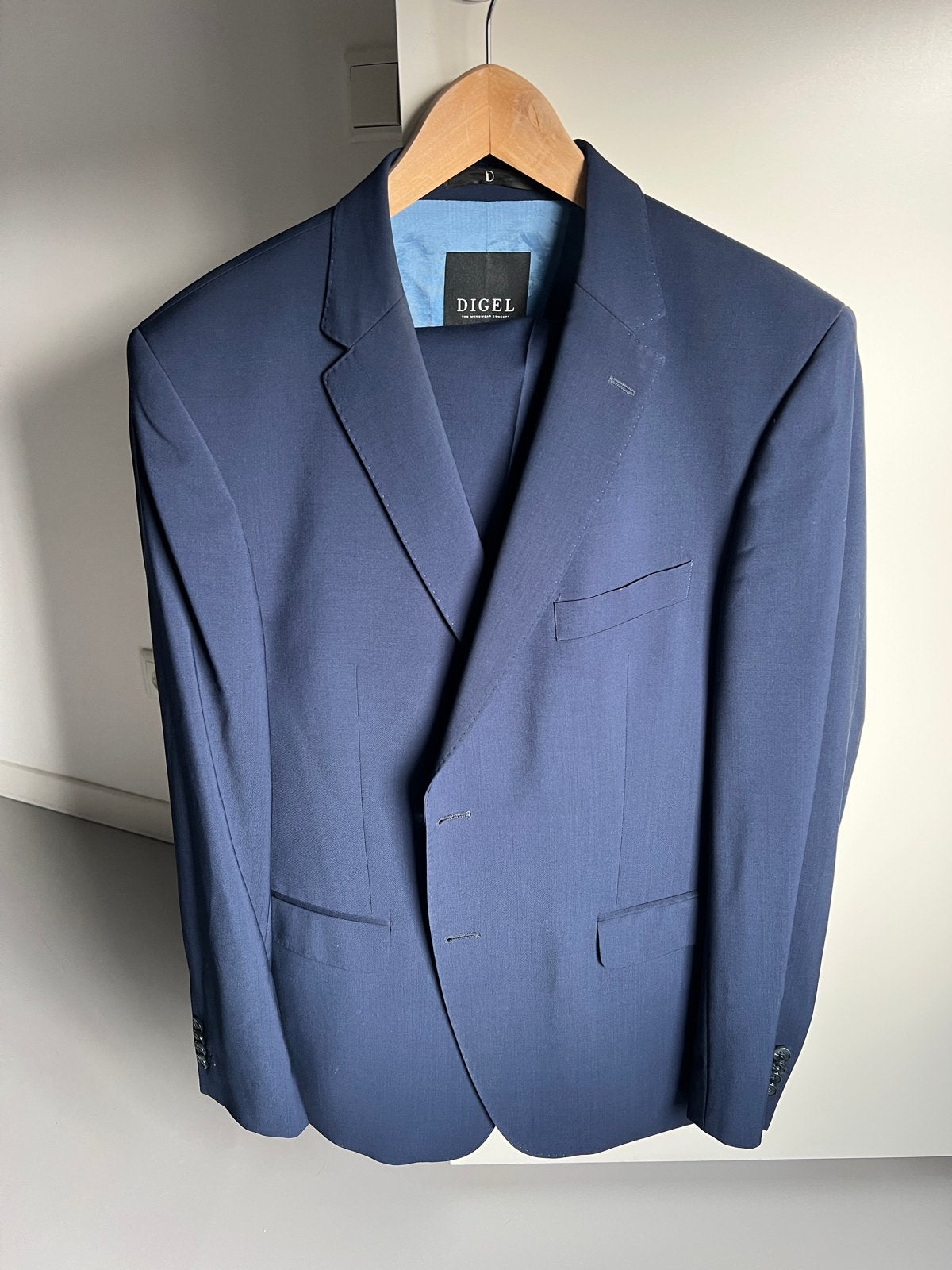Kostuum Digel herenpak blauw confectie 54, Ophalen of Verzenden