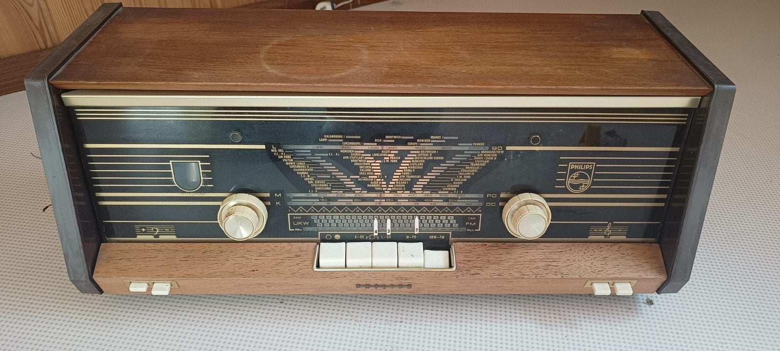 Vintage Philips buizenradio - werkend, Ophalen, Gebruikt, Radio