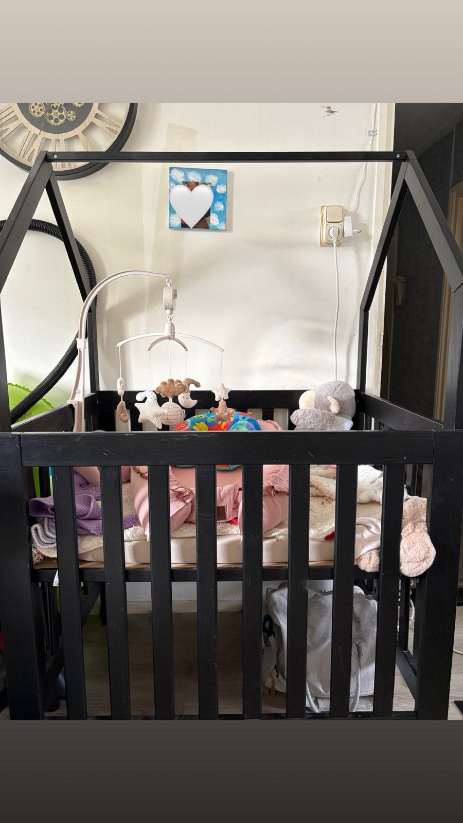 Box met matras en babymobiel, Kinderen en Baby's, Boxen, Ophalen, Gebruikt, Vierkant