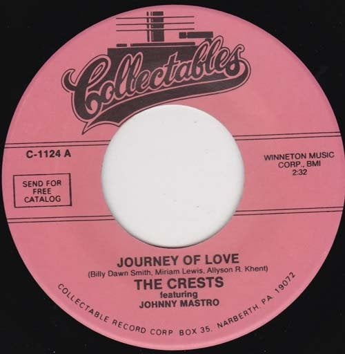 The Crests - Journey Of Love 7", Verzenden, Nieuw in verpakking, 7 inch, Pop