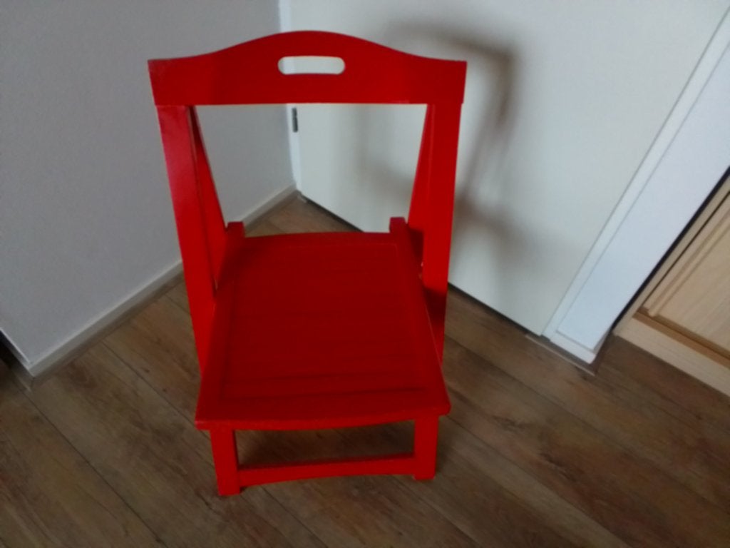 Massief houten klapstoel (sinterklaaskado??), Ophalen, Nieuw, Eén, Rood