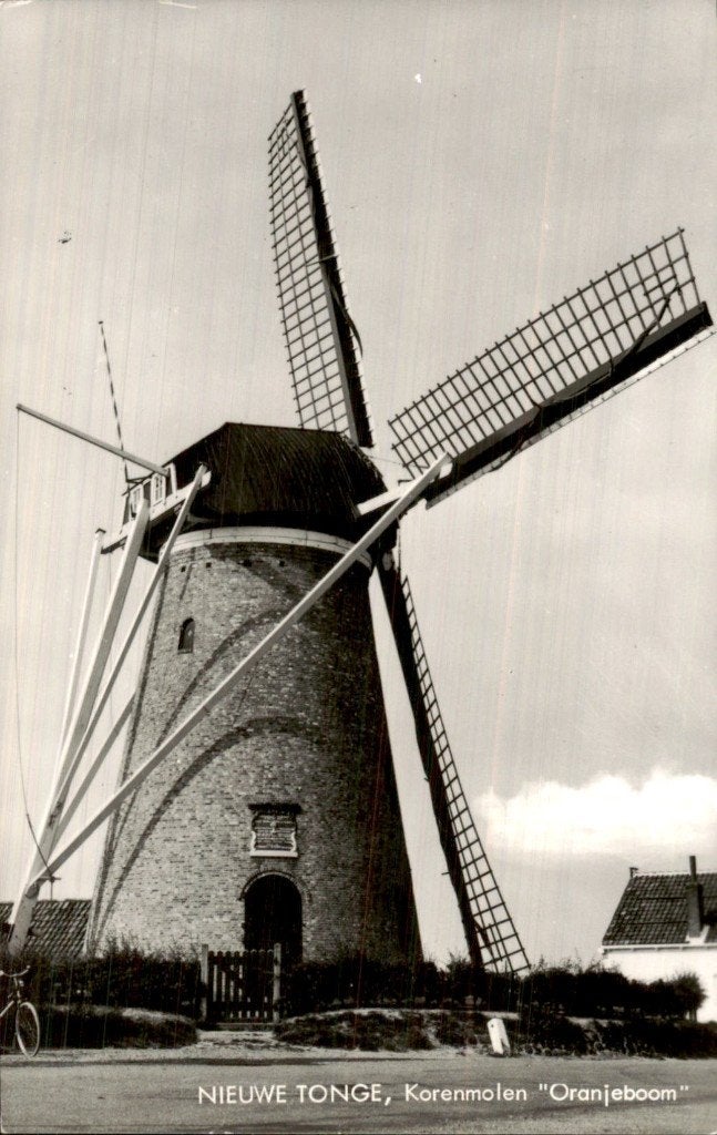 Nieuwe Tonge - Korenmolen - Oranjeboom, Verzamelen, Ansichtkaarten | Nederland, Gelopen, Zuid-Holland, 1960 tot 1980, Ophalen of Verzenden