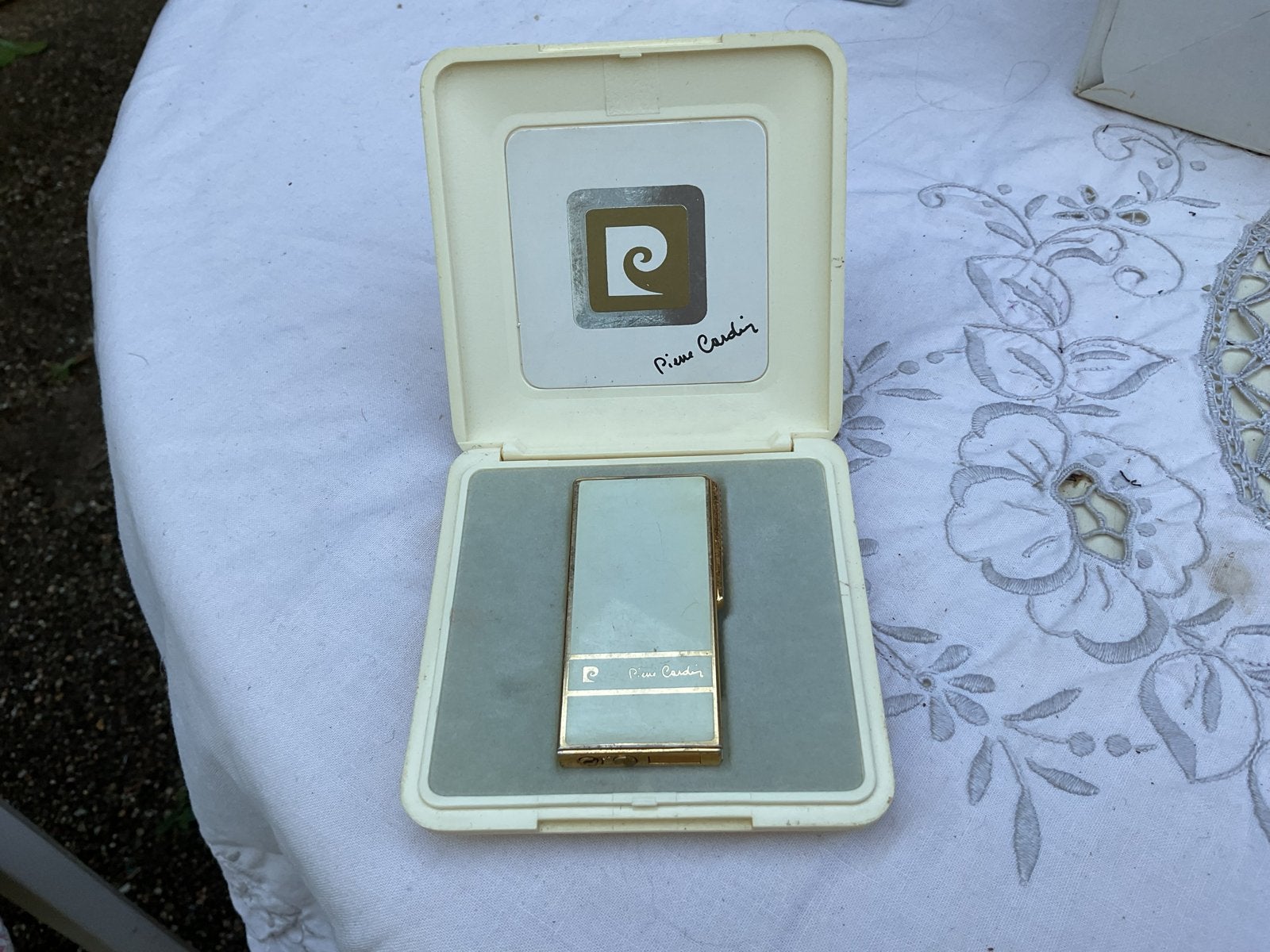 Vintage Pierre Cardin Aansteker in originele doos, Ophalen of Verzenden, Gebruikt, Aansteker
