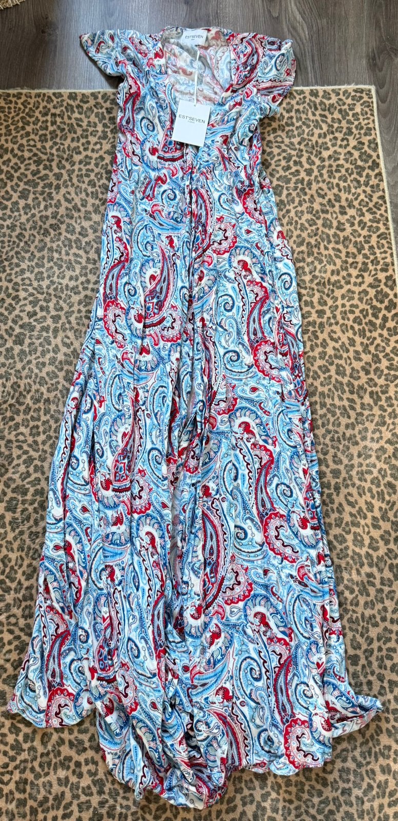 EST’SEVEN maxi jurk paisley print maat XS/S |nieuw met label, Kleding | Dames, Blauw, Nieuw, Ophalen of Verzenden, Maat 36 (S)