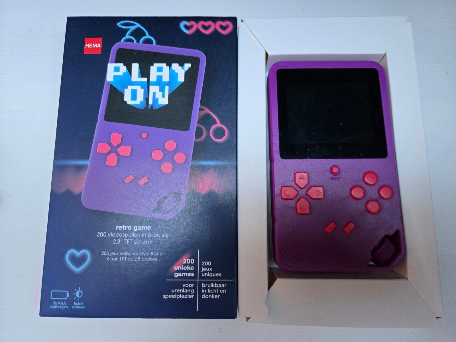 Hema Retro handheld Game- Paars, 200 Spellen, Verzamelen, Retro, Verzenden, Overige typen
