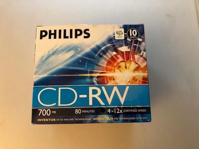 10 x cd Rewritable Philips Ongebruikt, Ophalen of Verzenden, Nieuw in verpakking