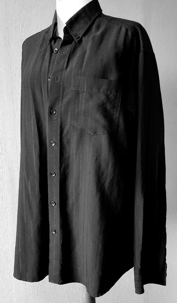 Blouse/ overhemd "CANDA" C&A . Zwart met werkje. mt: M., Ophalen of Verzenden, Zo goed als nieuw, Zwart, C&A