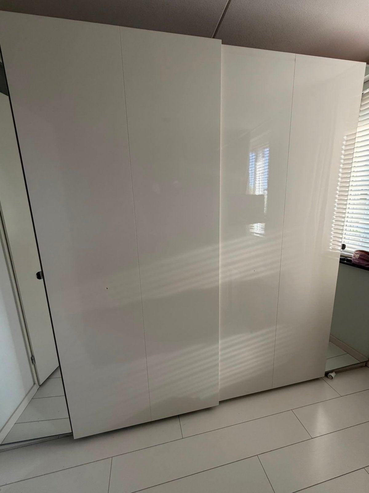 2 IKEA Pax schuifdeuren, hoogglans wit, 100x236cm, Ophalen, Kunststof, Gebruikt, 100 tot 150 cm