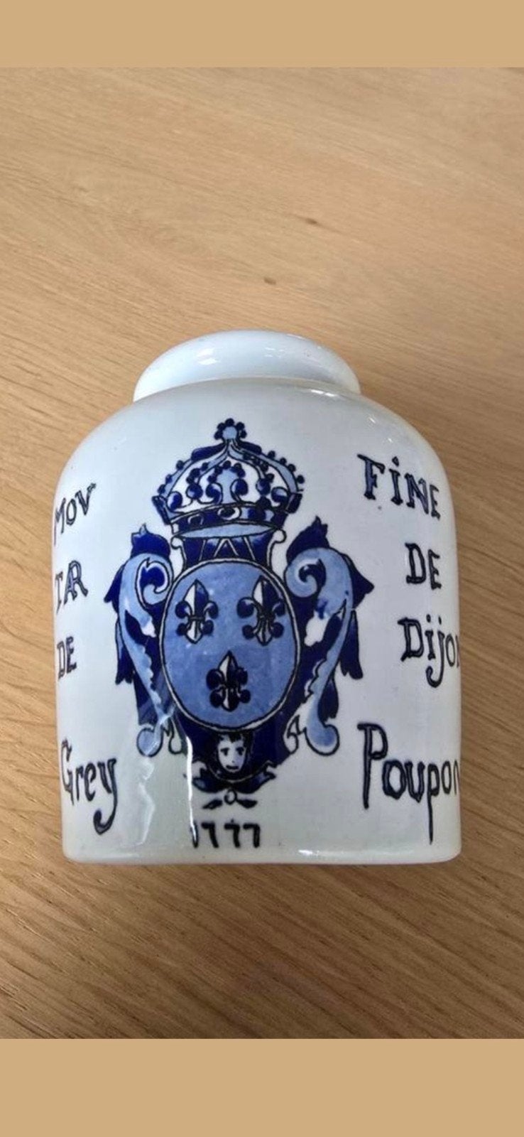 Antiek Digoin Sarreguemines Frankrijk mosterd potje €8 !!, Ophalen of Verzenden