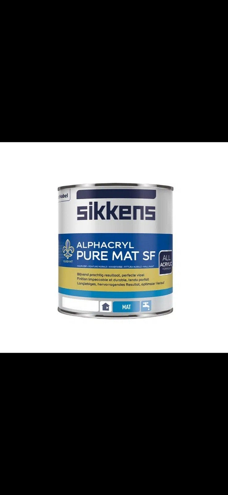 Sikkens Alphacryl Pure Mat SF Muurverf 9010- ca. 9 liter, Ophalen of Verzenden