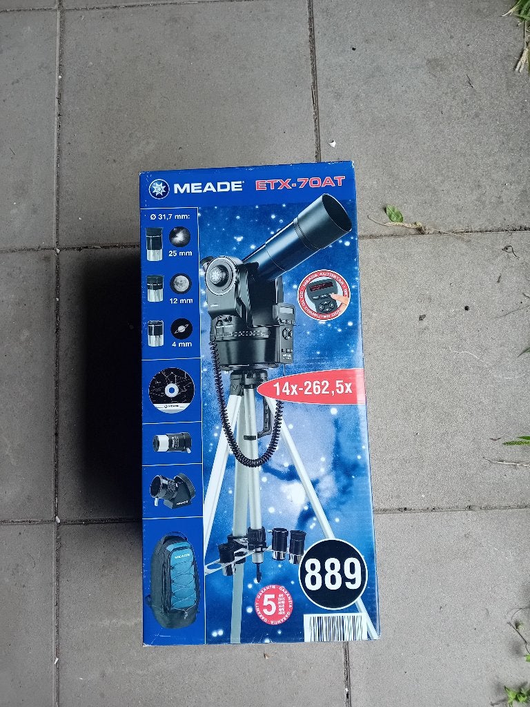 Meade telescoop ETX-70AT, Ophalen of Verzenden, Nieuw, Minder dan 80 mm, Lenzentelescoop (refractor)