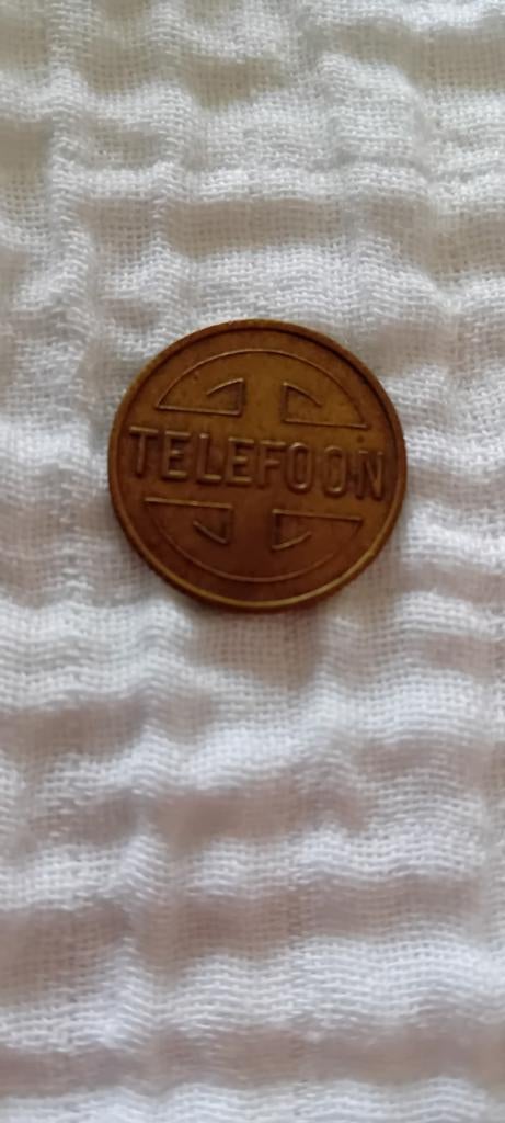 Vintage Telefoonmunt - Oude Telefoon Token, Ophalen of Verzenden