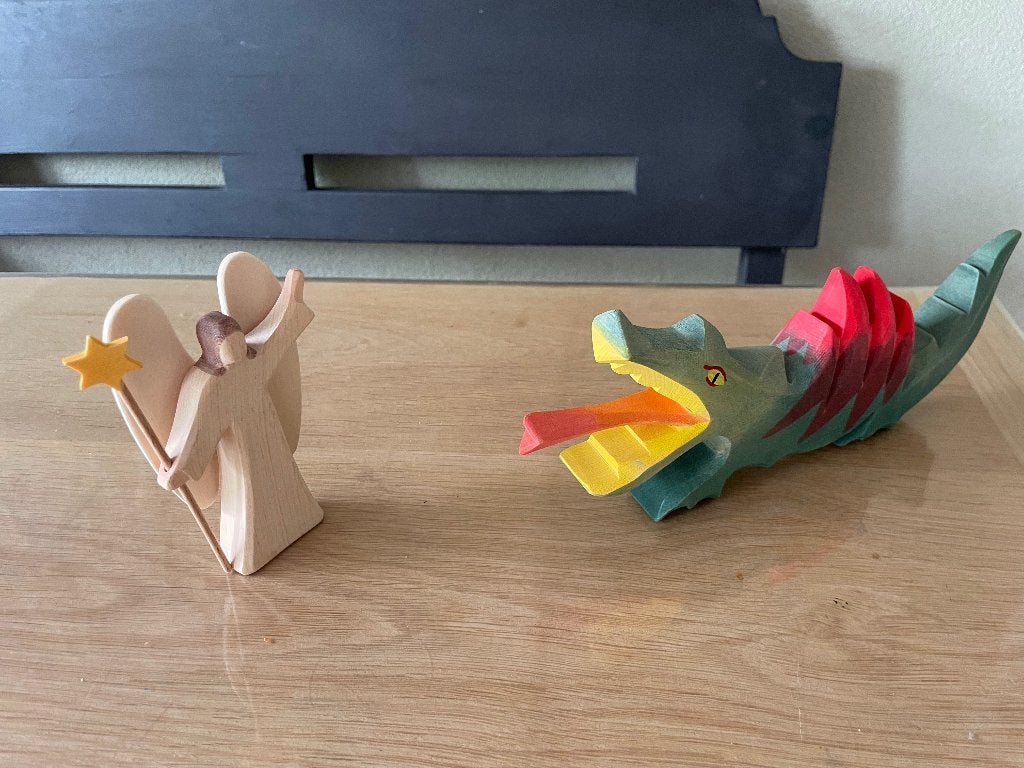 Sint Michaëlsfeest tafereel, Kinderen en Baby's, Speelgoed | Houten speelgoed, Ophalen of Verzenden, Zo goed als nieuw, Overige typen
