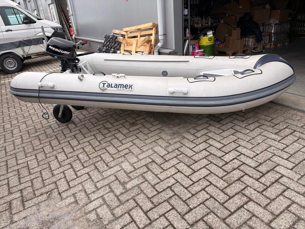 Talamax silverline  rib rubberboot 3.50 m met Mercury 5pk, Watersport en Boten, Ophalen of Verzenden, Zo goed als nieuw, Benzine