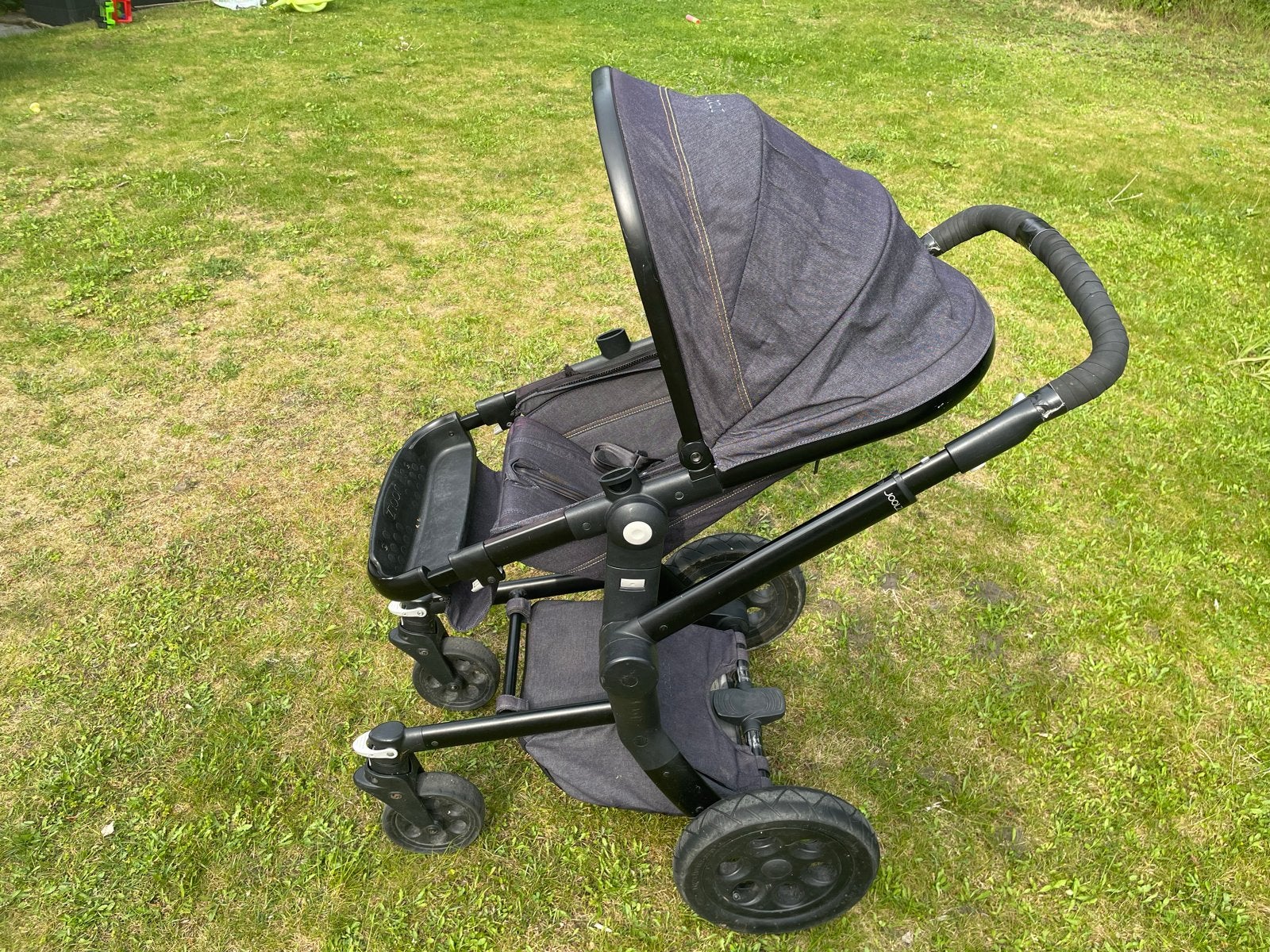Joolz Day 1 denim kinderwagen + reiswieg, voetenzak, paraplu, Gebruikt, Combiwagen, Met reiswieg, Ophalen