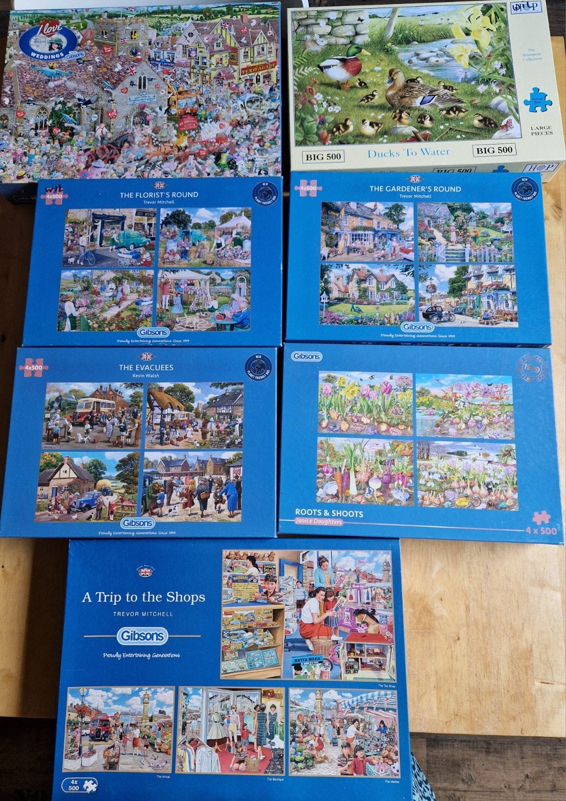 Hop en Gibsons puzzels  500 en 636 en 1000 stukjes

1 doos ,, Hobby en Vrije tijd, Ophalen of Verzenden, 500 t/m 1500 stukjes