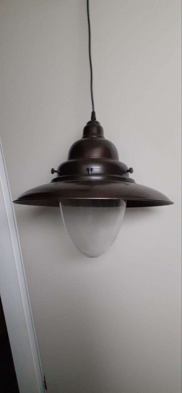 Hangende Kamerlamp - Industriële Stijl, Huis en Inrichting, Ophalen, Gebruikt, E27 (groot), Glas