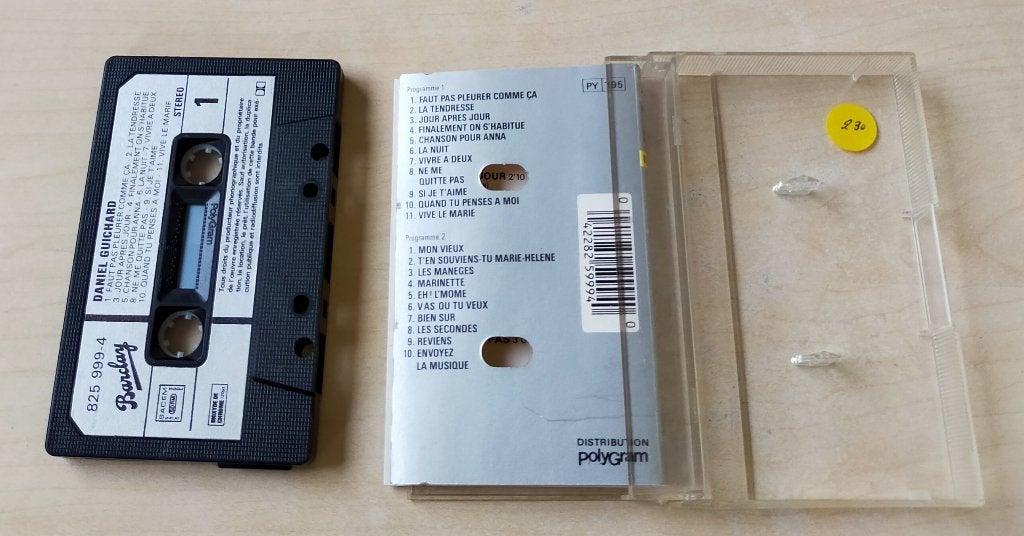 Daniel Guichard Cassette MC, Cd's en Dvd's, Cassettebandjes, Gebruikt, Ophalen of Verzenden, Pop, Barclay