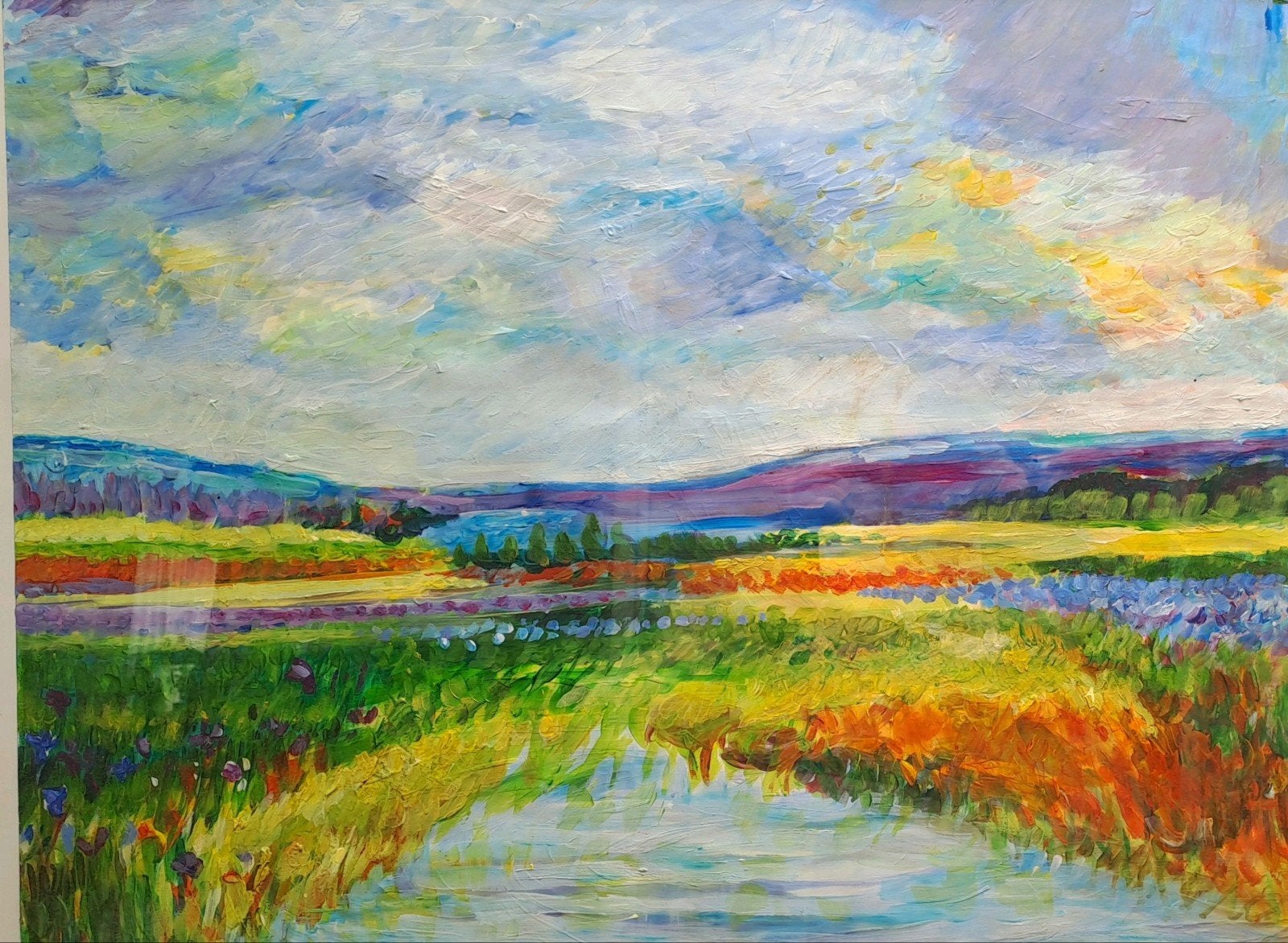 Landschap in de sfeer van Monet, Ophalen of Verzenden